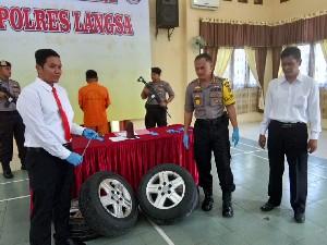 Polres Langsa Tangkap Tersangka Pencurian Ban Mobil